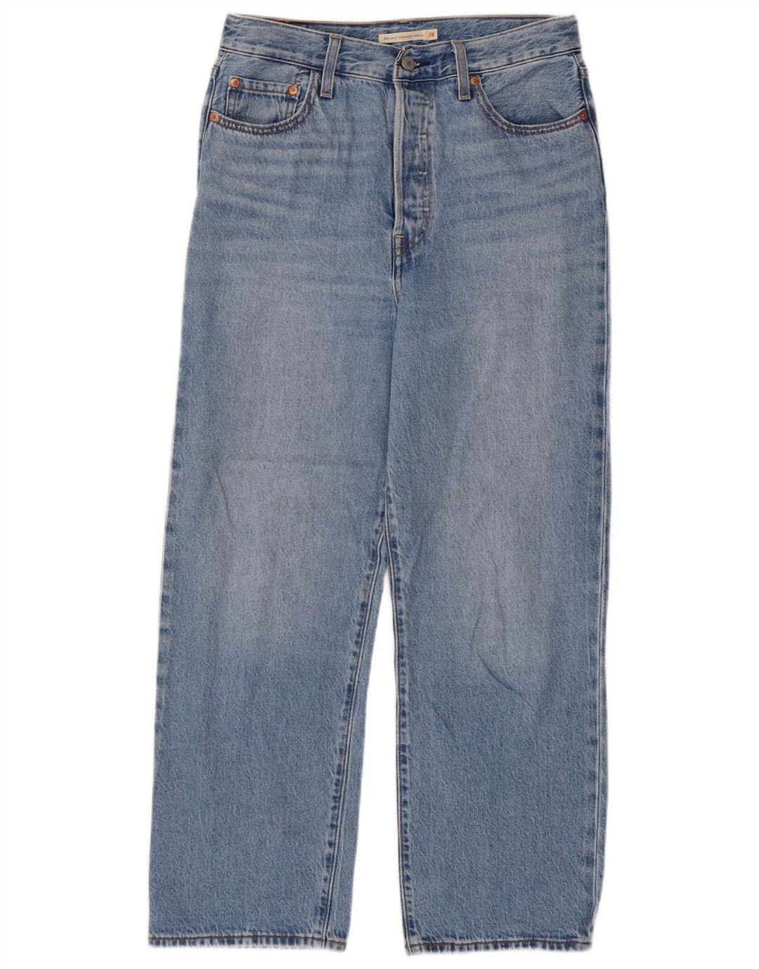 Levi's Womens Ribcage Straight Jeans W28 L27 Blue Cotton