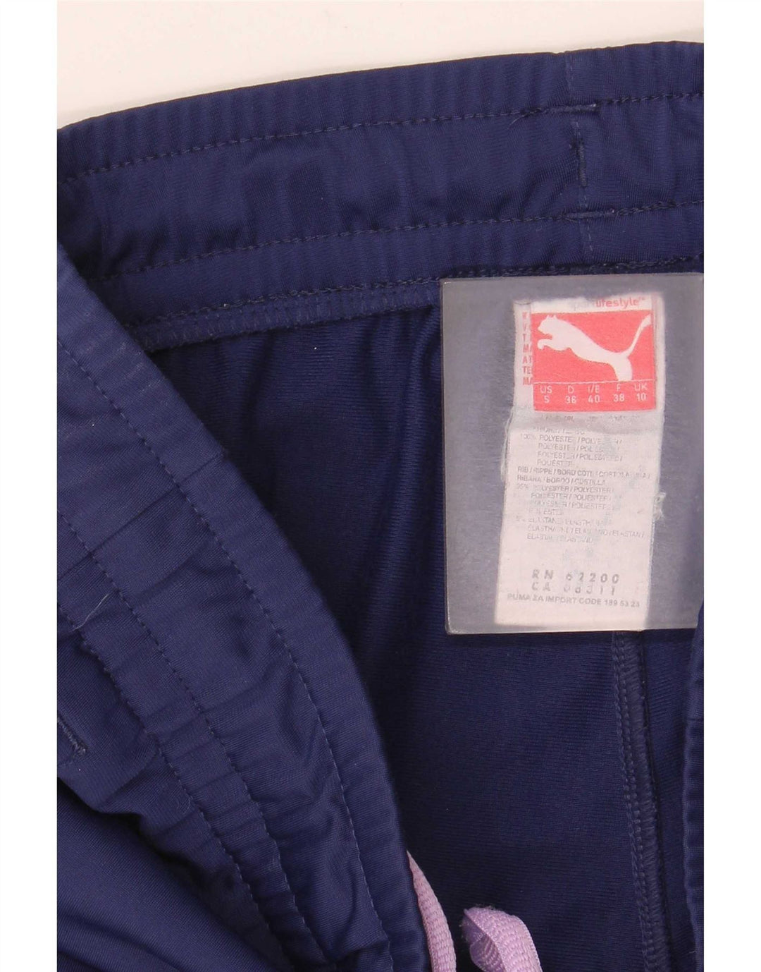 Puma Womens Tracksuit Trousers Joggers UK 10 Small Navy Blue Polyester