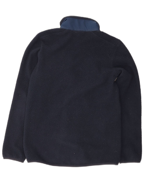 JACK WOLFSKIN Boys Fleece Jacket 13-14 Years Navy Blue Colourblock
