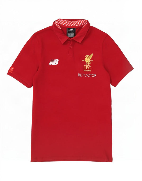 New Balance Mens Liverpool Graphic Polo Shirt Small Red Cotton