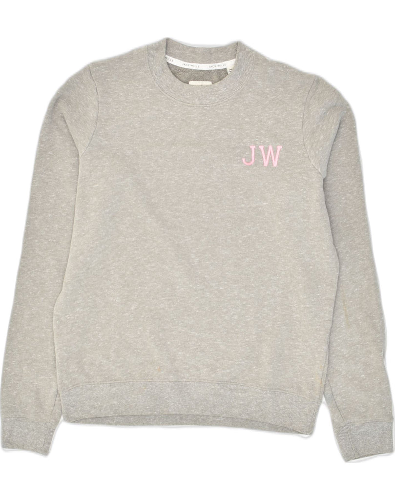 JACK WILLS Womens Oversized Sweatshirt Jumper UK 8 Small  Grey Cotton | Vintage Jack Wills | Thrift | Second-Hand Jack Wills | Used Clothing | Messina Hembry 