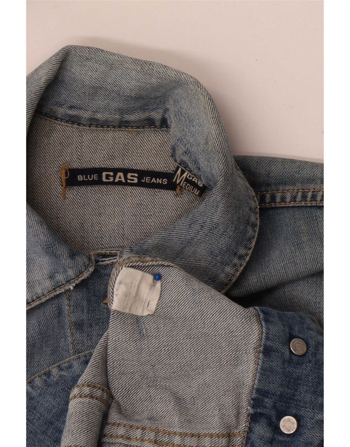 Gas Womens Denim Jacket UK 12 Medium Blue Cotton
