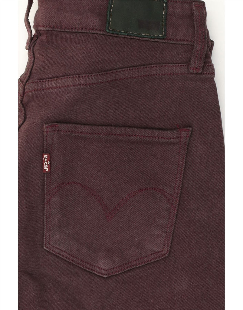 LEVI'S Womens High Rise Skinny Jeans W26 L32 Burgundy Cotton Vintage Levi's and Second-Hand Levi's from Messina Hembry 