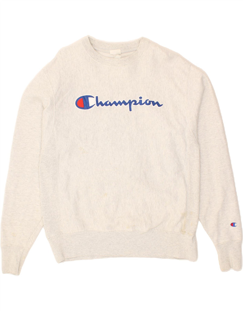 CHAMPION Mens Graphic Sweatshirt Jumper Medium Grey | Vintage Champion | Thrift | Second-Hand Champion | Used Clothing | Messina Hembry 