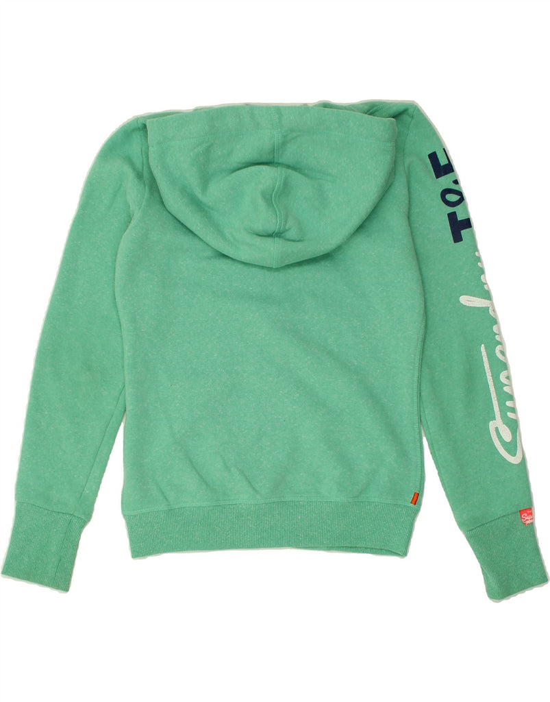 SUPERDRY Womens Track&Field Graphic Zip Hoodie Sweater UK 6 XS Green | Vintage Superdry | Thrift | Second-Hand Superdry | Used Clothing | Messina Hembry 