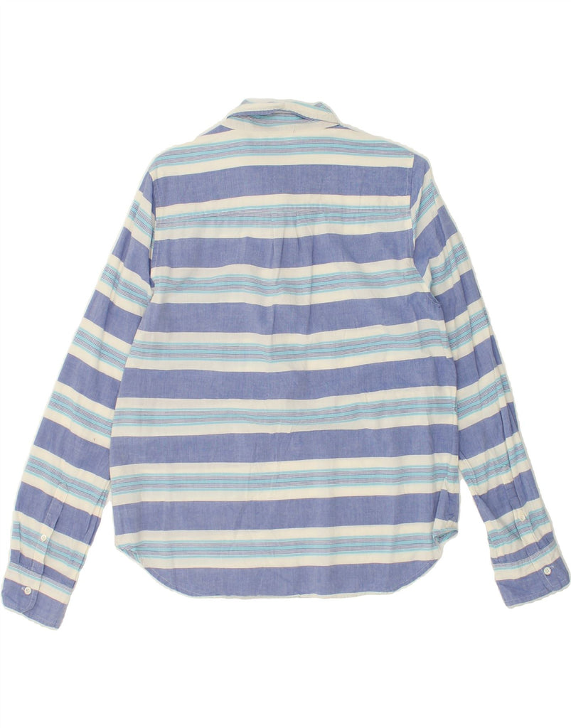 J. CREW Womens Pullover Shirt US 10 Large Blue Striped Cotton | Vintage J. Crew | Thrift | Second-Hand J. Crew | Used Clothing | Messina Hembry 