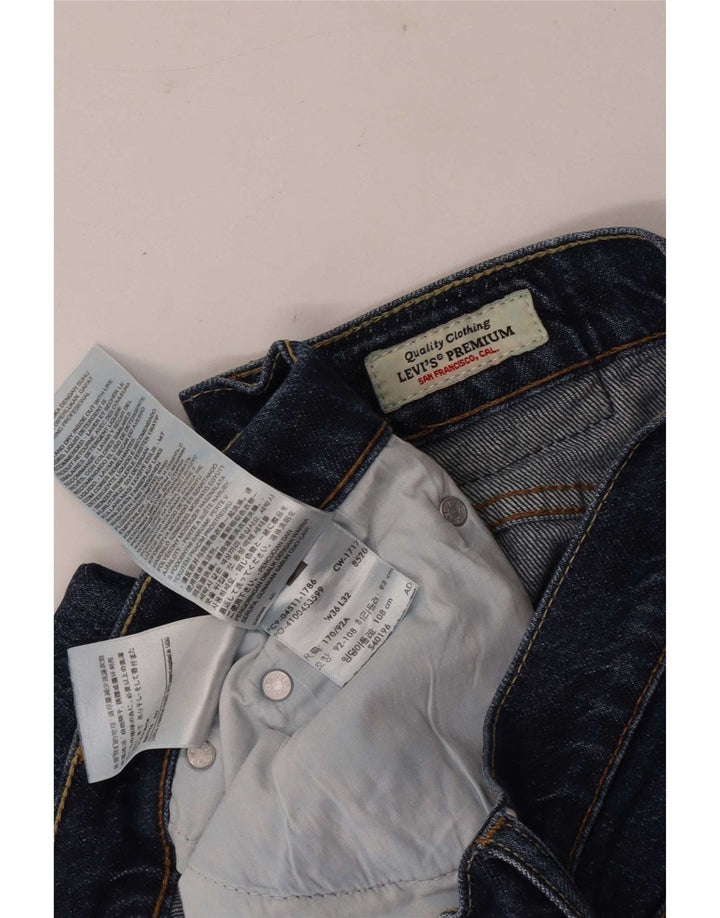 Levi's Mens Straight Jeans W36 L32 Blue Cotton