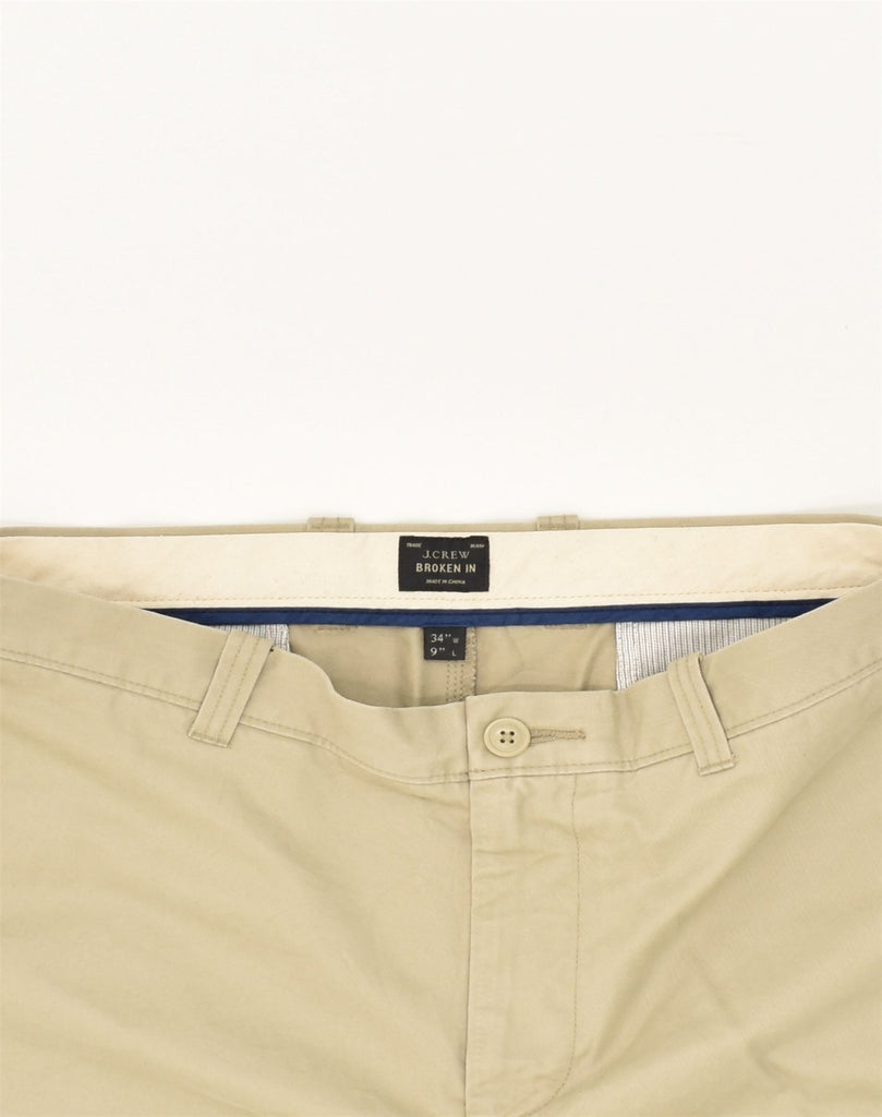 J. CREW Mens Broken In Chino Shorts W34 Large  Beige Cotton | Vintage J. Crew | Thrift | Second-Hand J. Crew | Used Clothing | Messina Hembry 