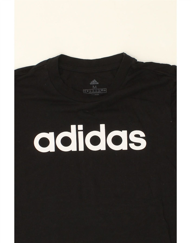 ADIDAS Womens Graphic T-Shirt Top UK 12/14 Medium Black Cotton Vintage Adidas and Second-Hand Adidas from Messina Hembry 