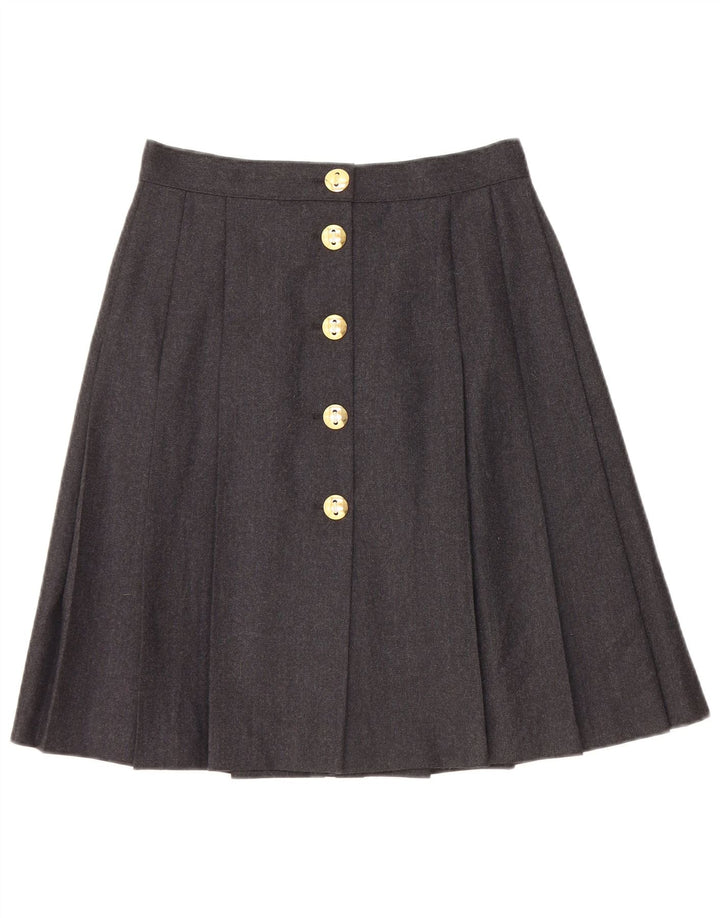 Bagarry Womens Pleated Skirt IT 44 Medium W26  Black New Wool