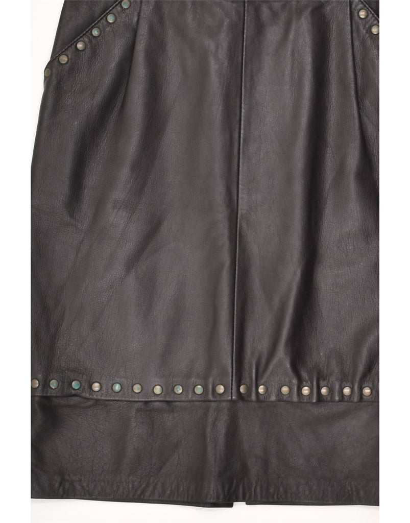 VERA PELLE Womens High Waist Leather Skirt IT 44 Medium W26 Black Leather | Vintage Vera Pelle | Thrift | Second-Hand Vera Pelle | Used Clothing | Messina Hembry 