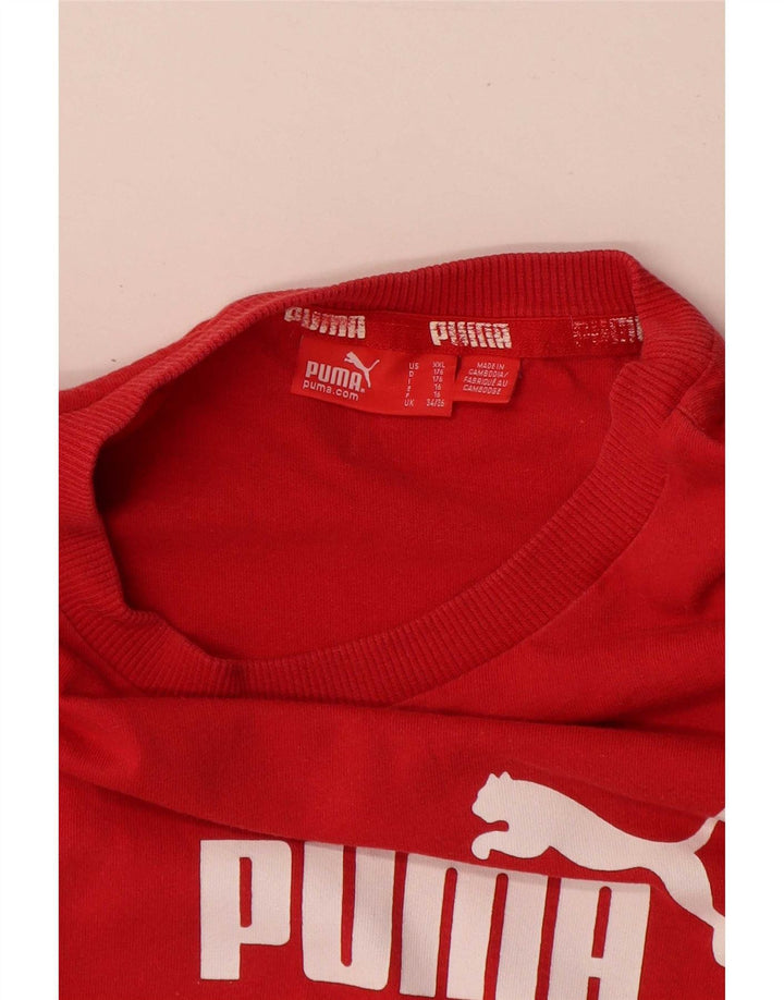 Puma Boys Graphic T-Shirt Top 15-16 Years Red