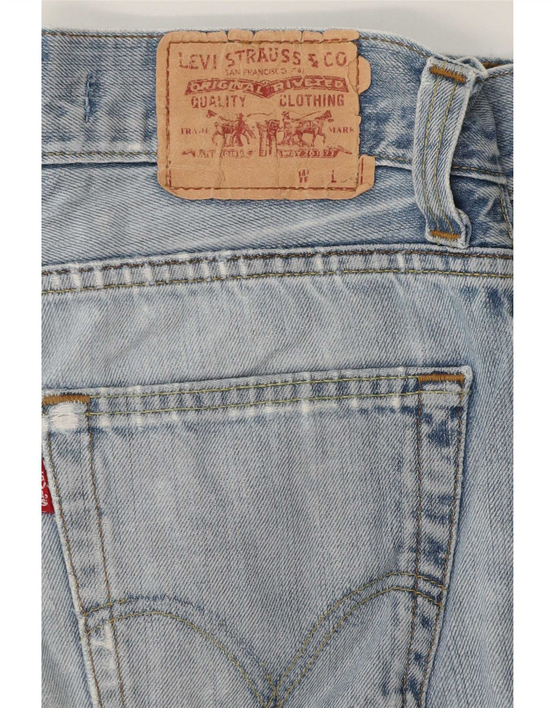 Levi's Womens 511 Distressed Slim Denim Shorts W26 Small Blue