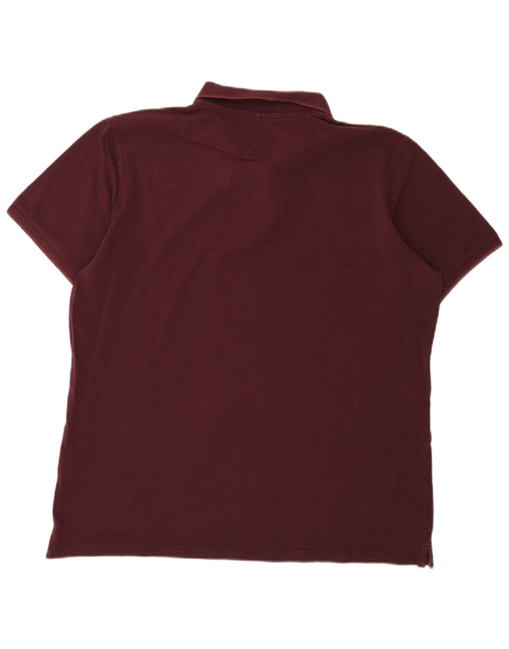 Carrera Mens Regular Polo Shirt 2XL Burgundy Cotton