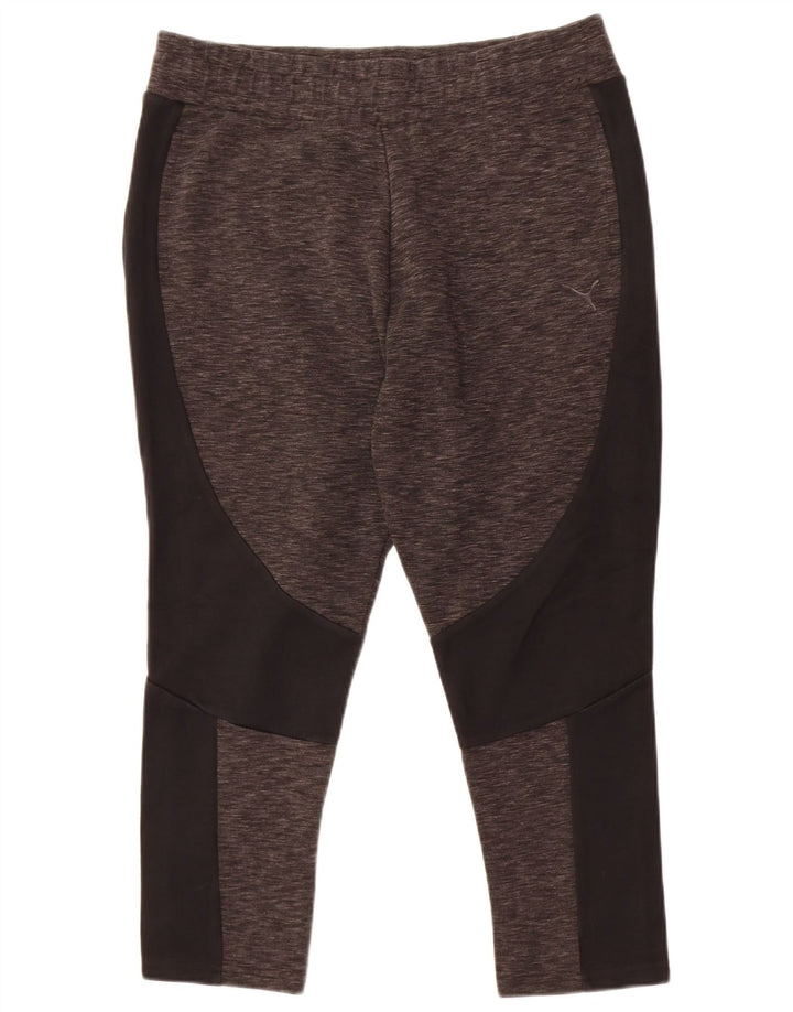 Puma Womens Leggings UK 14 Large Grey Colourblock Cotton