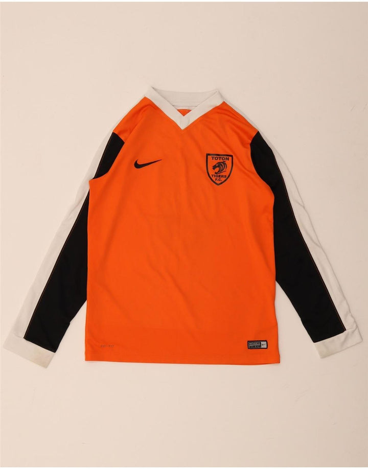 Nike Boys Graphic Top Long Sleeve 12-13 Years Large Orange