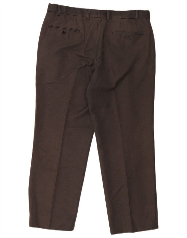 Marks & Spencer Mens Straight Chino Trousers W36 L29 Grey Polyester