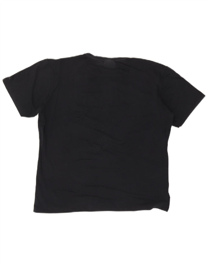 TRUSSARDI JEANS Mens Graphic T-Shirt Top Medium Black Cotton