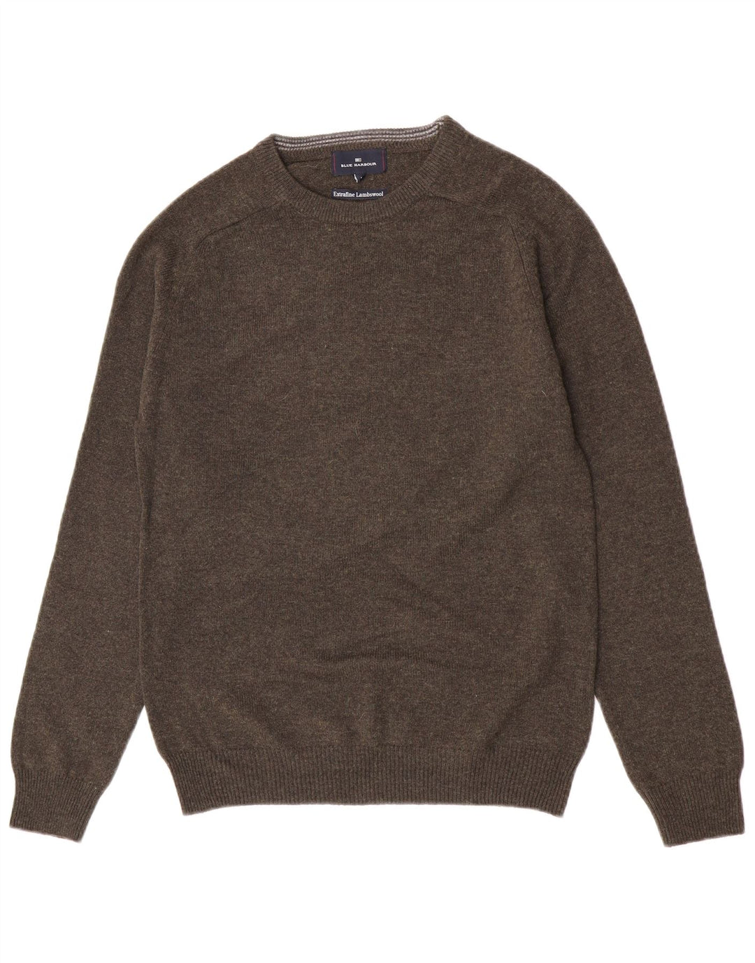 Marks & Spencer Mens Crew Neck Jumper Sweater Small Green Flecked Lambswool