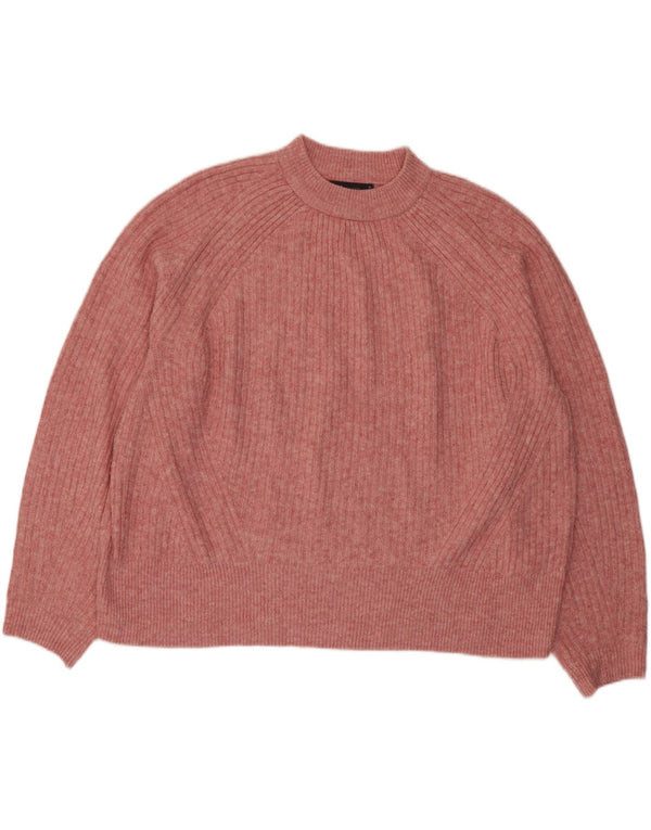 Marks & Spencer Womens Crop Crew Neck Jumper Sweater UK 18 XL Pink