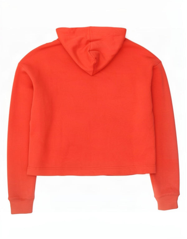 Puma Womens Oversized Crop Hoodie Jumper UK 10 Small Red Colourblock