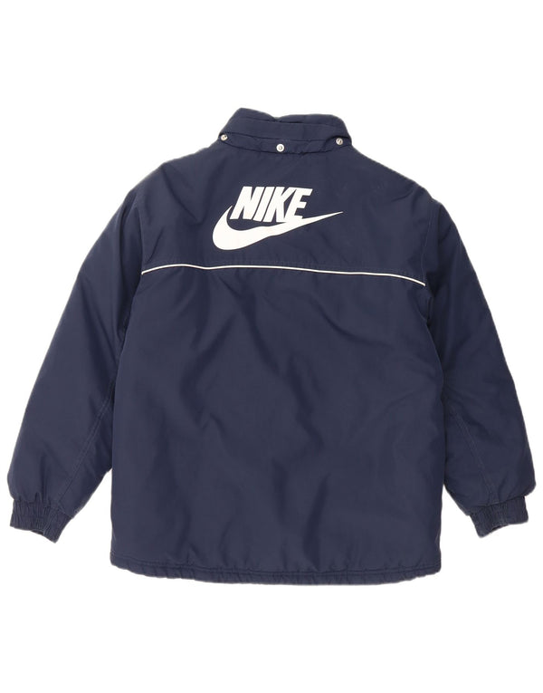 NIKE Boys Graphic Windbreaker Jacket 10-11 Years Medium Navy Blue