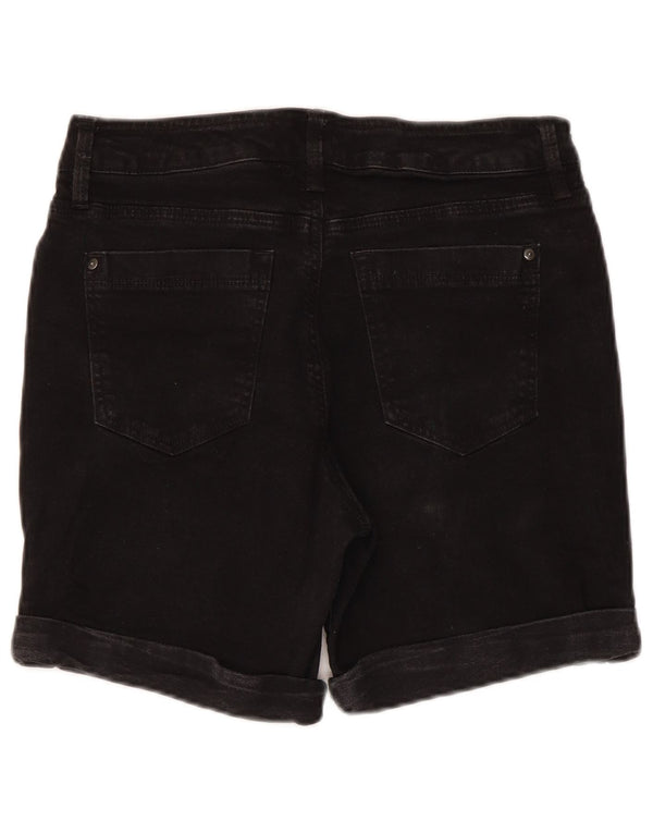 Dkny Womens Denim Shorts US 12 Large W30 Black Cotton