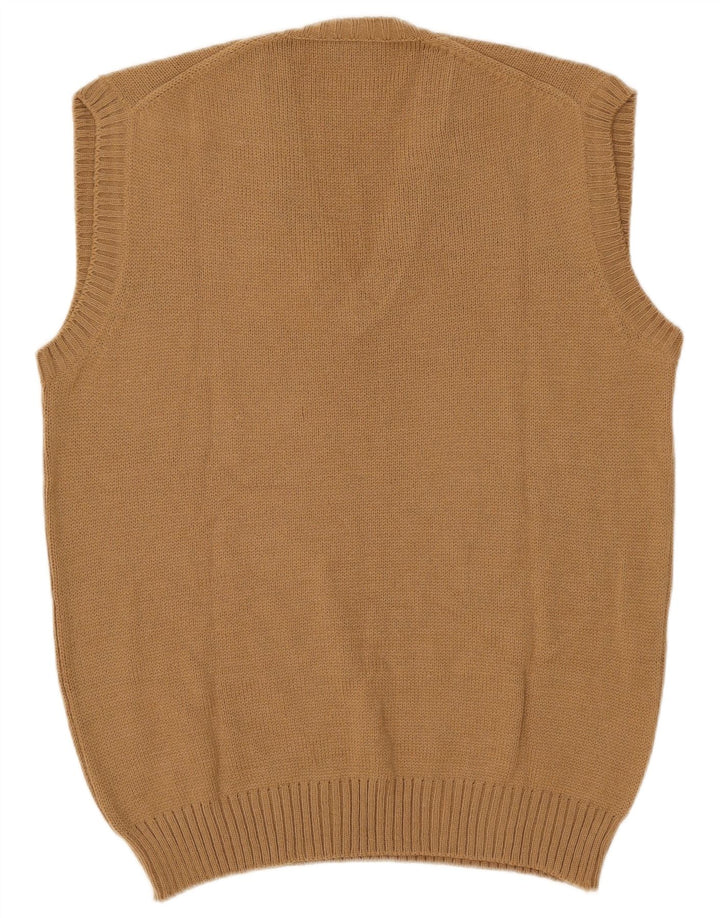 Vintage Mens Vest Tank Top IT 54 XL Beige Wool