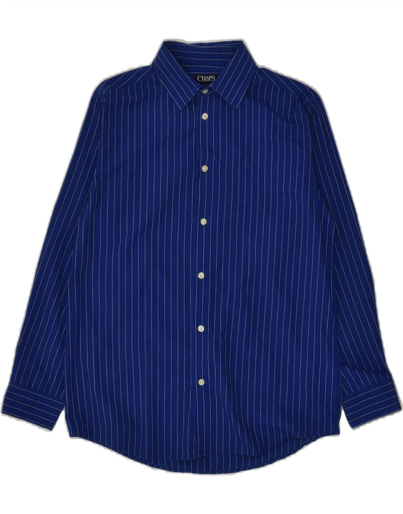 CHAPS Boys Shirt 14-15 Years Large Blue Pinstripe Cotton | Vintage Chaps | Thrift | Second-Hand Chaps | Used Clothing | Messina Hembry 