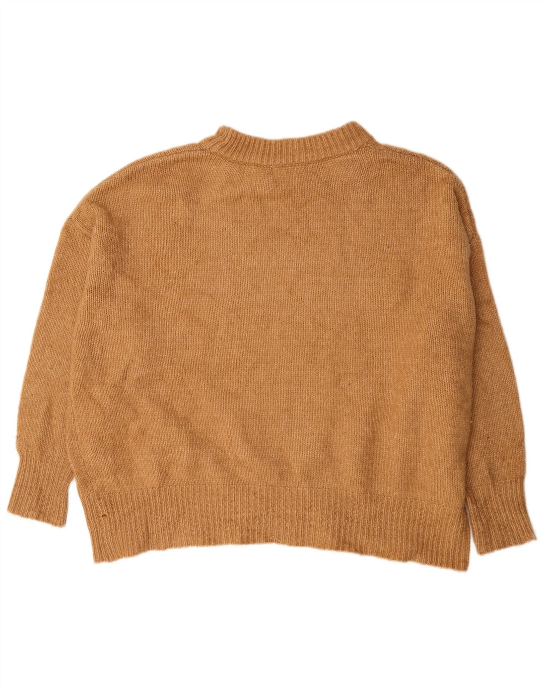 Zara Womens Oversized Turtle Neck Jumper Sweater UK 10 Small Beige Acrylic