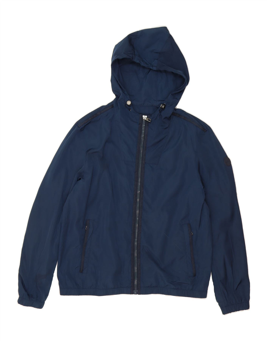 MICHAEL KORS Womens Hooded Rain Jacket UK 16 Large Navy Blue Polyester Vintage Michael Kors and Second-Hand Michael Kors from Messina Hembry 