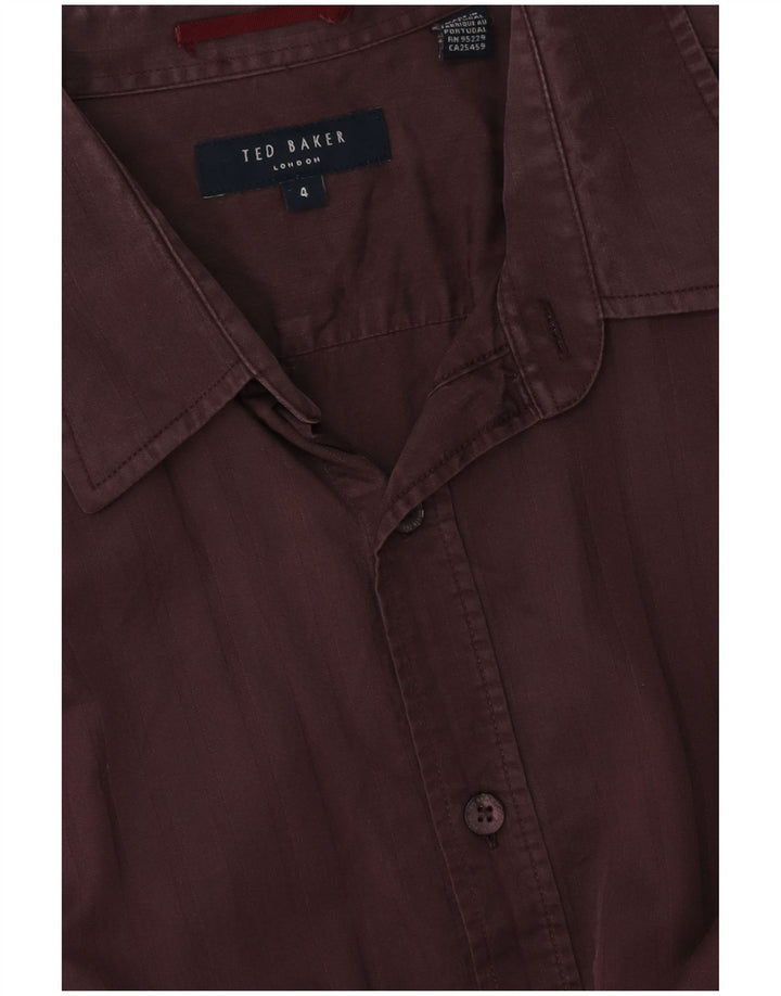 TED BAKER Mens Shirt Size 4 Large Burgundy