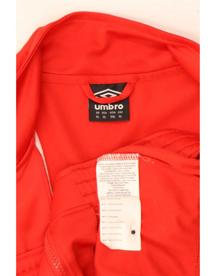 Umbro Mens Tracksuit Top Jacket XL Red Colourblock Polyester