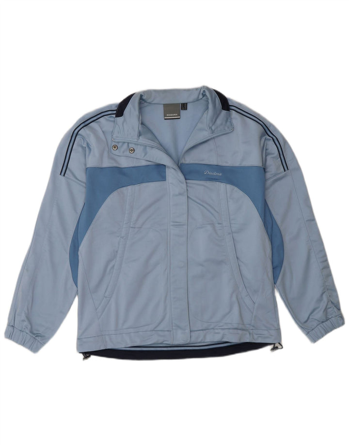 Diadora Womens Tracksuit Top Jacket UK 12 Medium Blue Colourblock Polyester