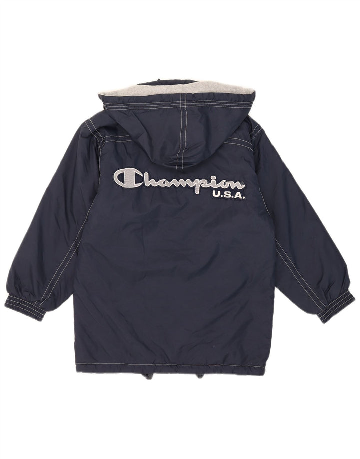 Champion Boys Graphic Hooded Padded Coat 9-10 Years Navy Blue Polyamide