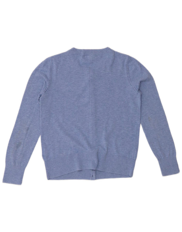 WHITE STUFF Womens Cardigan Sweater UK 10 Small Blue Flecked Cotton