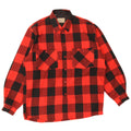 Vintage Mens Flannel Shirt Medium Red Check