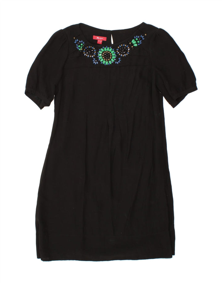 MONSOON Womens A-Line Dress UK 10 Small Black Viscose Vintage Monsoon and Second-Hand Monsoon from Messina Hembry 