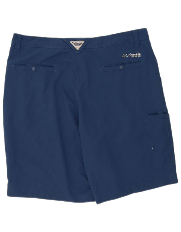Columbia Mens Cargo Shorts W36 Large Navy Blue Check Polyester