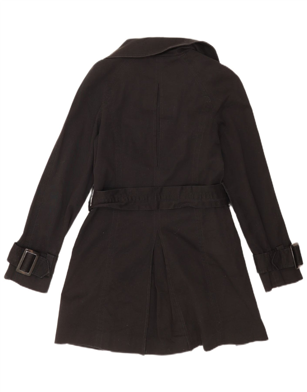 Zara Womens Overcoat UK 6 XS Black Cotton