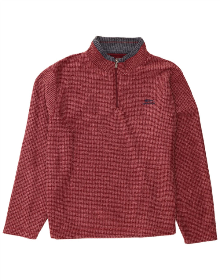 Weird Fish Mens Zip Neck Fleece Jumper 4XL Burgundy Polyester
