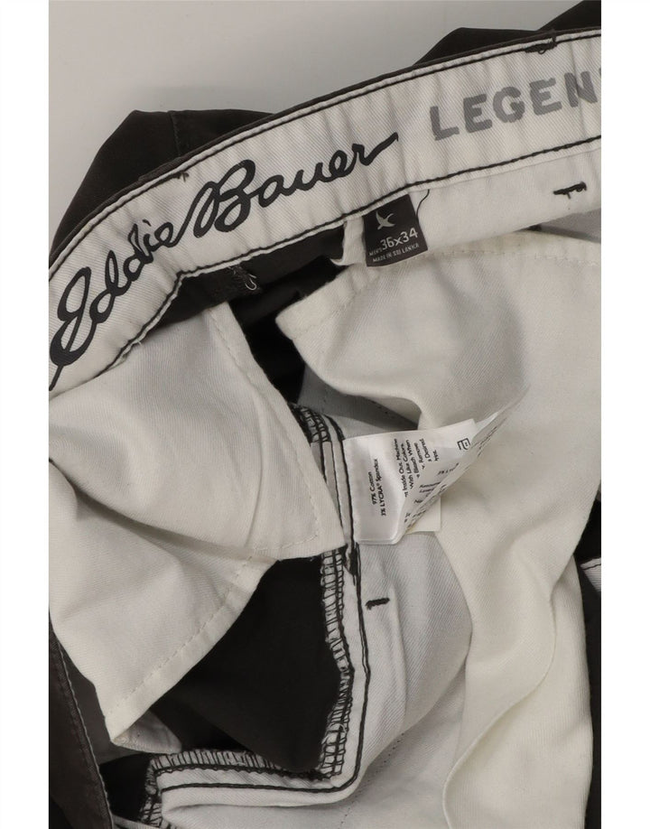 EDDIE BAUER Mens Straight Chino Trousers W36 L34 Grey Cotton