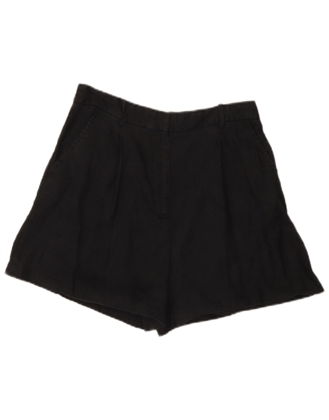 Zara Womens High Waist Chino Shorts Medium W28 Black