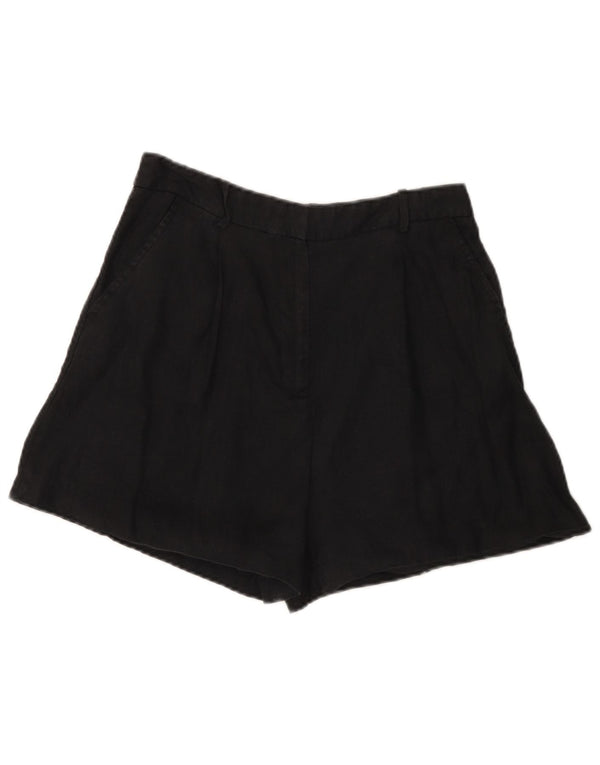 Zara Womens High Waist Chino Shorts Medium W28 Black