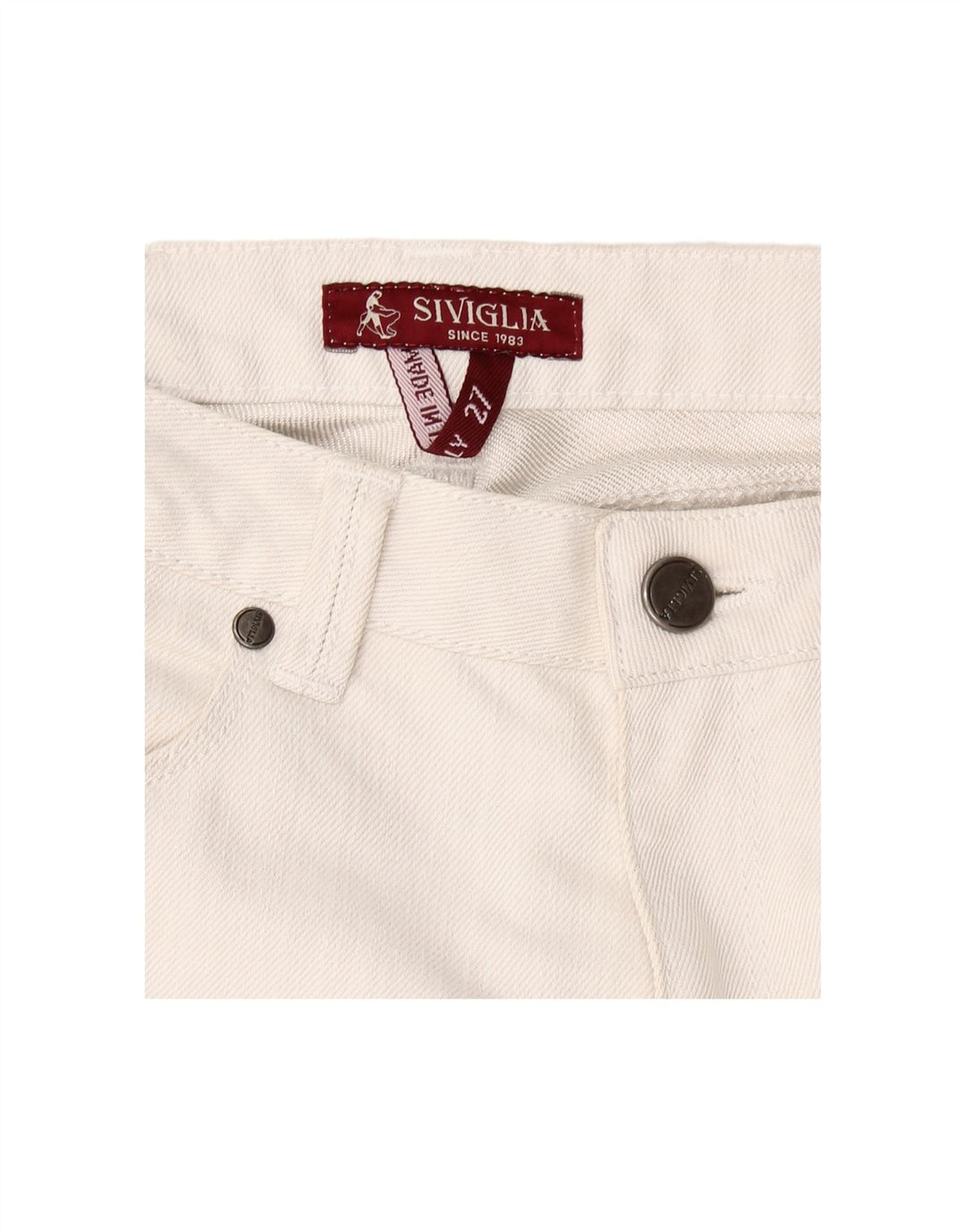 SIVIGLIA Womens Straight Jeans W27 L27 White Cotton