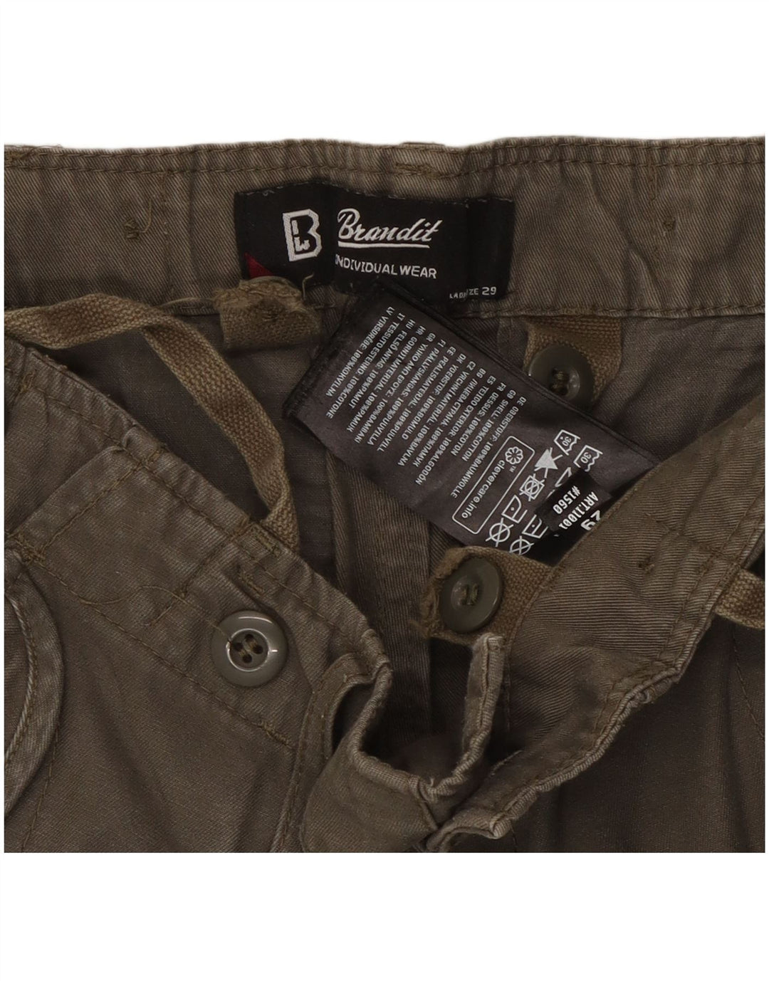 Brandit Womens Cargo Cargo Trousers W29 L29 Khaki Cotton