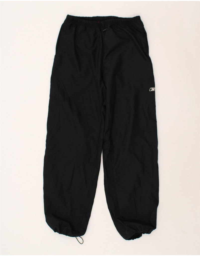 REEBOK Womens Tracksuit Trousers Joggers UK 12 Medium  Black Polyester | Vintage Reebok | Thrift | Second-Hand Reebok | Used Clothing | Messina Hembry 