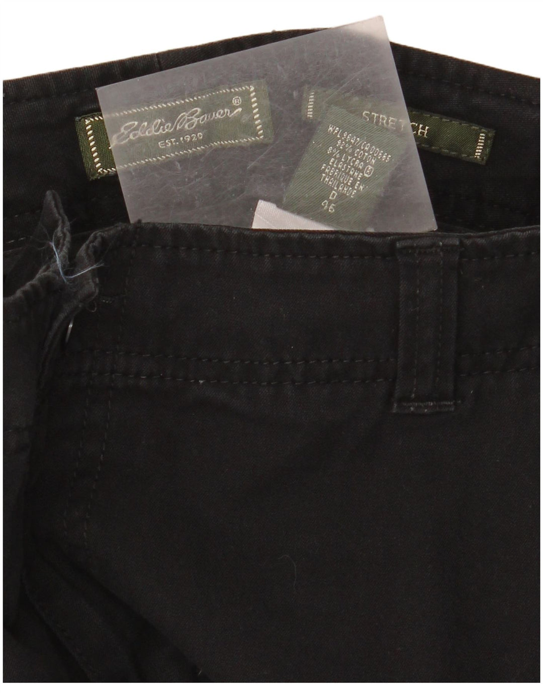 EDDIE BAUER Womens Straight Chino Trousers IT 46 Large W34 L30 Black