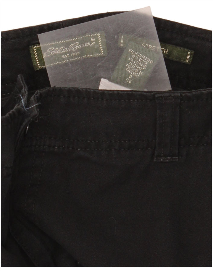 EDDIE BAUER Womens Straight Chino Trousers IT 46 Large W34 L30 Black