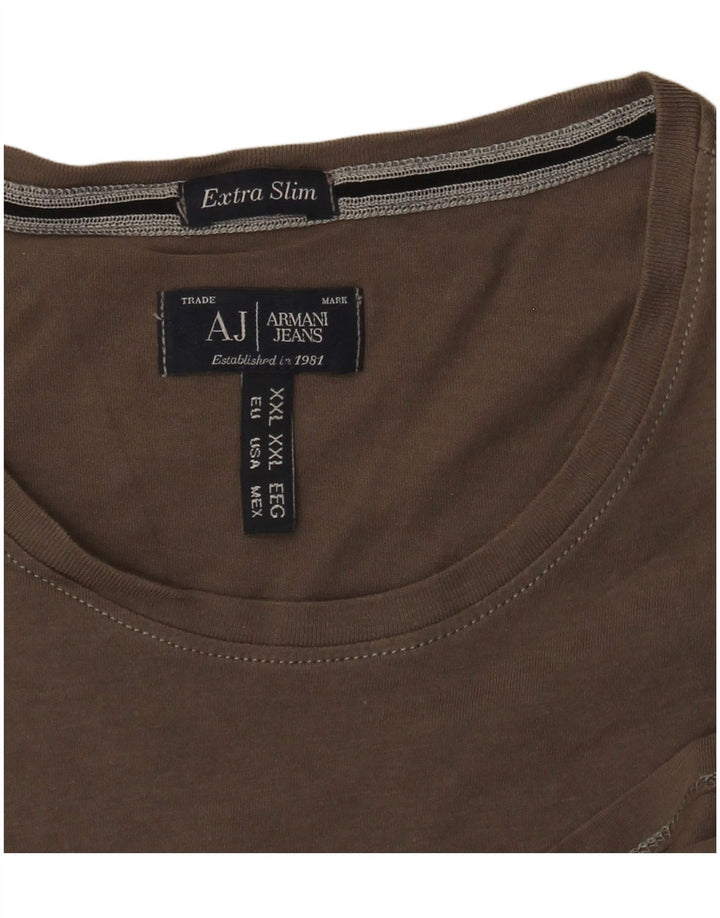 Armani Jeans Mens Extra Slim Graphic T-Shirt Top 2XL Grey